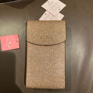 New Kate Spade Glitter Fabric North South Phone Crossbody